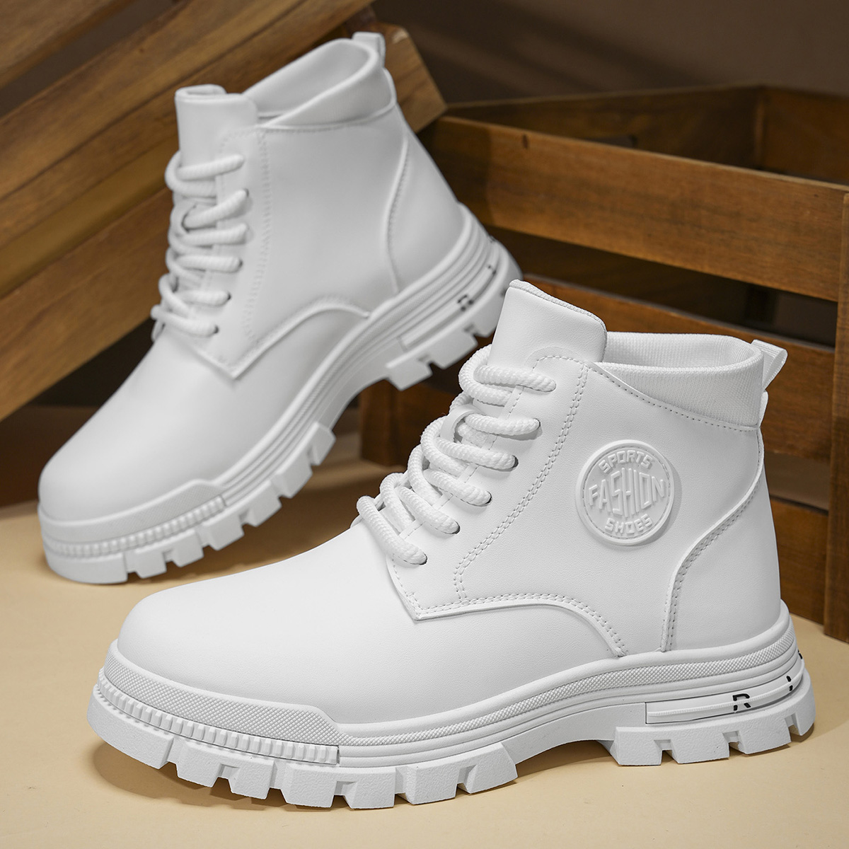 Guipure Lace Panel - Bottes de moto blanches toutes saisons
