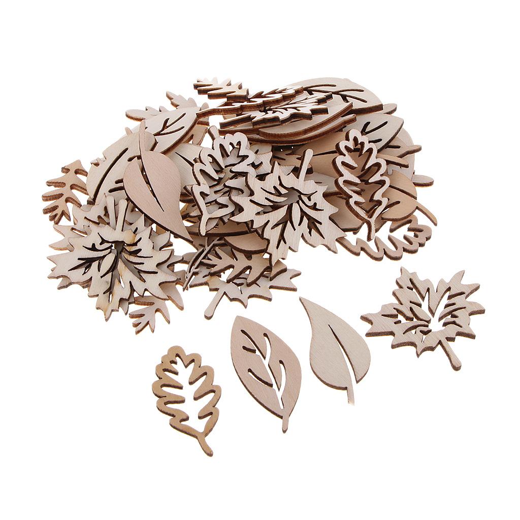 Christmas Craft Embellishment - Embellissements de feuilles en bois, cuir