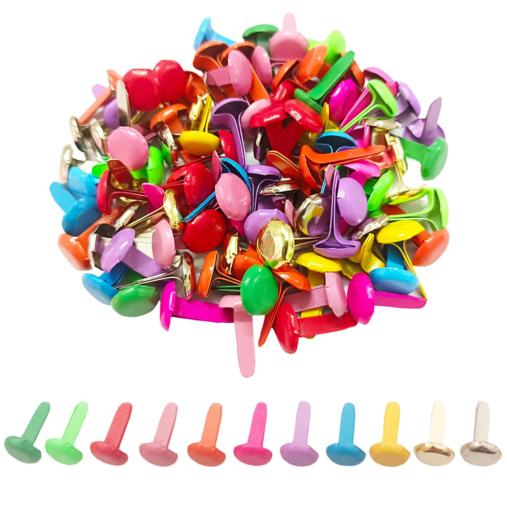 Embellishments For Scrapbooking - Brads métalliques ronds à motifs mixtes,