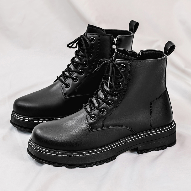 Bottes de moto en cuir verni n - Guipure Lace Panel avis et prix