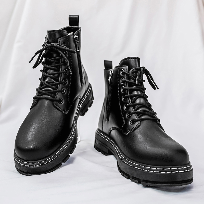Bottes de moto en cuir verni n - Guipure Lace Panel avis et prix