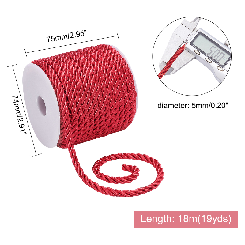 Corde de soie rouge de 19.6 ya - Cord Trim Twisted avis et prix