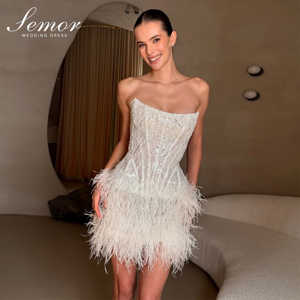 Robe de mariée courte exquise  - Tassel Fringe Trim avis et prix